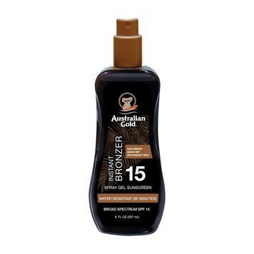 Australian Gold Spray Gel Sunscreen with Instant Bronzer SPF 15 спрей-гель для засмаги з бронзатором та сонцезахистом водостійкий 237 мл SP001733 фото
