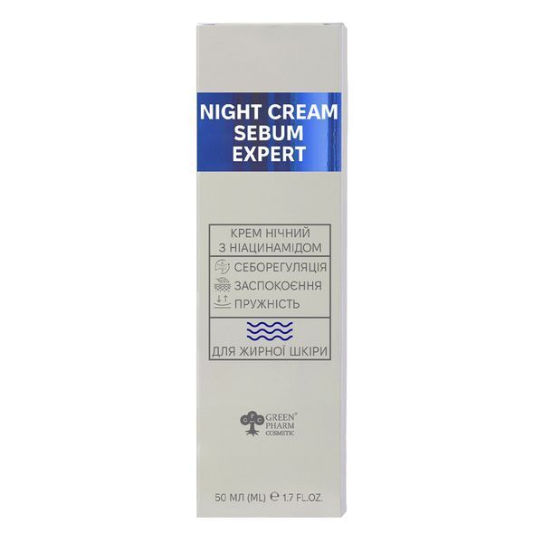 Green Pharm Cosmetic Sebum Expert Night Cream нічний крем для обличчя з ніацинамідом 50 мл SP001934 фото